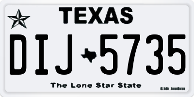 TX license plate DIJ5735