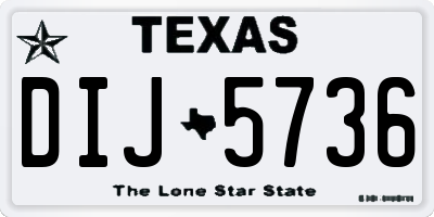 TX license plate DIJ5736