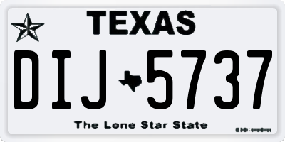 TX license plate DIJ5737