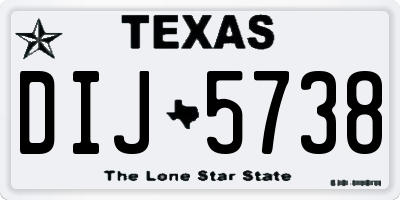 TX license plate DIJ5738