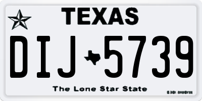 TX license plate DIJ5739