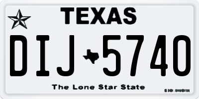 TX license plate DIJ5740
