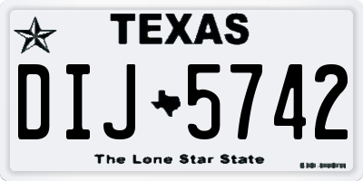 TX license plate DIJ5742