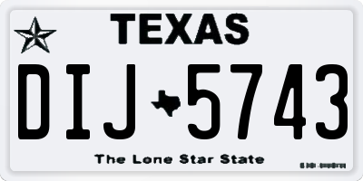 TX license plate DIJ5743