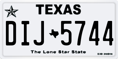 TX license plate DIJ5744