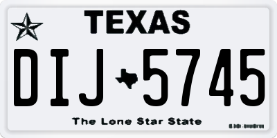 TX license plate DIJ5745