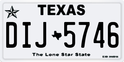 TX license plate DIJ5746