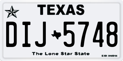 TX license plate DIJ5748