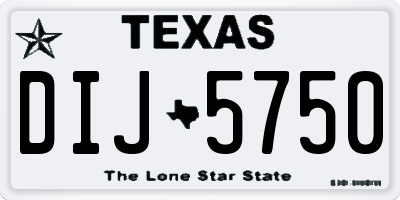 TX license plate DIJ5750