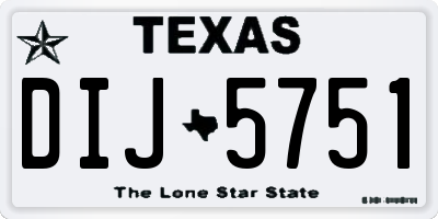 TX license plate DIJ5751