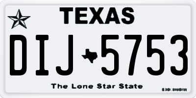 TX license plate DIJ5753