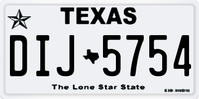 TX license plate DIJ5754