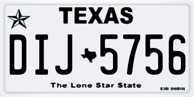 TX license plate DIJ5756