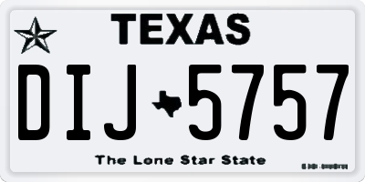 TX license plate DIJ5757