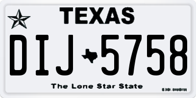 TX license plate DIJ5758