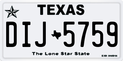 TX license plate DIJ5759