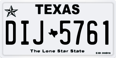 TX license plate DIJ5761