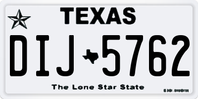 TX license plate DIJ5762