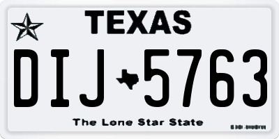 TX license plate DIJ5763