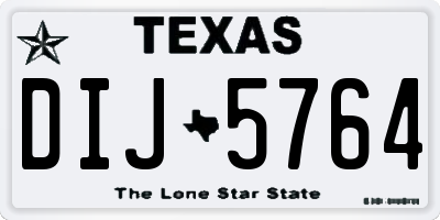 TX license plate DIJ5764