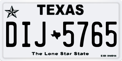 TX license plate DIJ5765