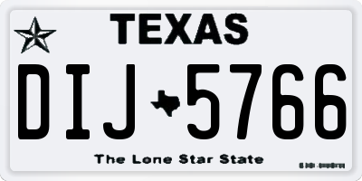 TX license plate DIJ5766