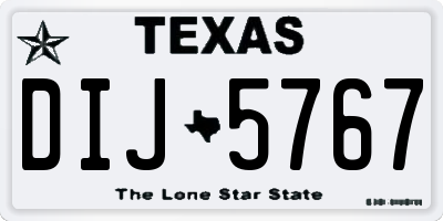 TX license plate DIJ5767