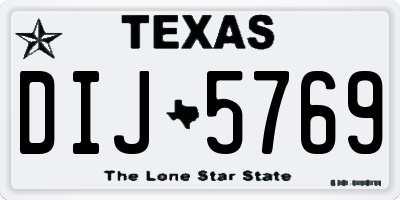 TX license plate DIJ5769
