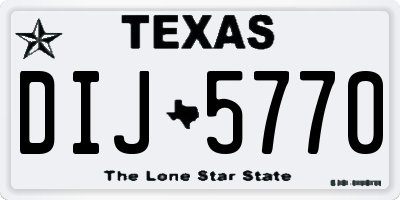TX license plate DIJ5770