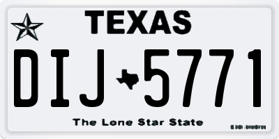 TX license plate DIJ5771