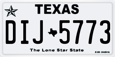 TX license plate DIJ5773