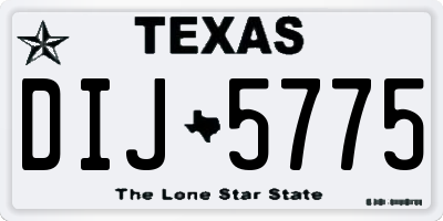 TX license plate DIJ5775