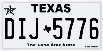 TX license plate DIJ5776
