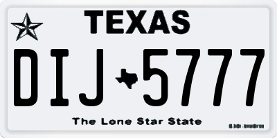 TX license plate DIJ5777
