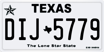 TX license plate DIJ5779