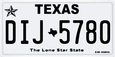 TX license plate DIJ5780
