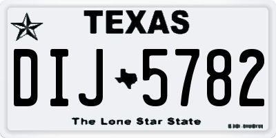 TX license plate DIJ5782