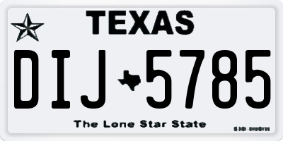 TX license plate DIJ5785