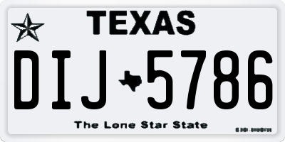 TX license plate DIJ5786