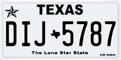 TX license plate DIJ5787