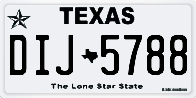 TX license plate DIJ5788