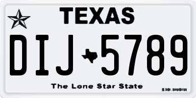 TX license plate DIJ5789