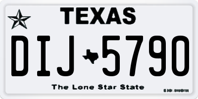 TX license plate DIJ5790