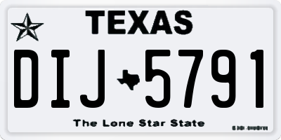 TX license plate DIJ5791