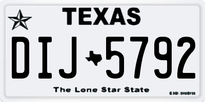 TX license plate DIJ5792