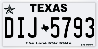 TX license plate DIJ5793