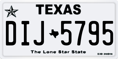 TX license plate DIJ5795