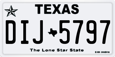 TX license plate DIJ5797