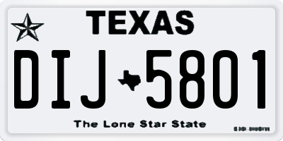 TX license plate DIJ5801