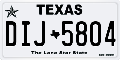 TX license plate DIJ5804